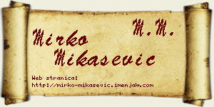 Mirko Mikašević vizit kartica